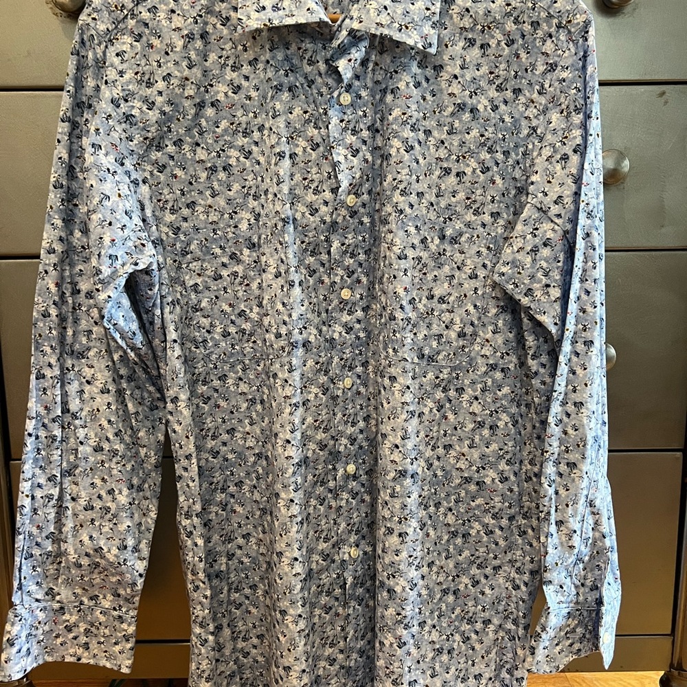 Mens Holland and Sherry Blue Floral Shirt